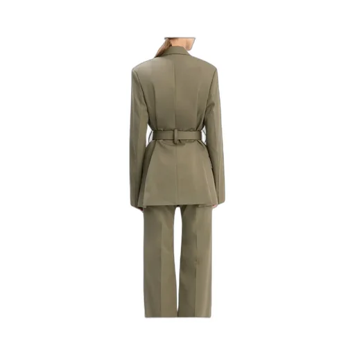 Belted Tailored Jacket In Sage Melange