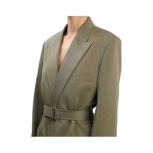 Belted Tailored Jacket In Sage Melange
