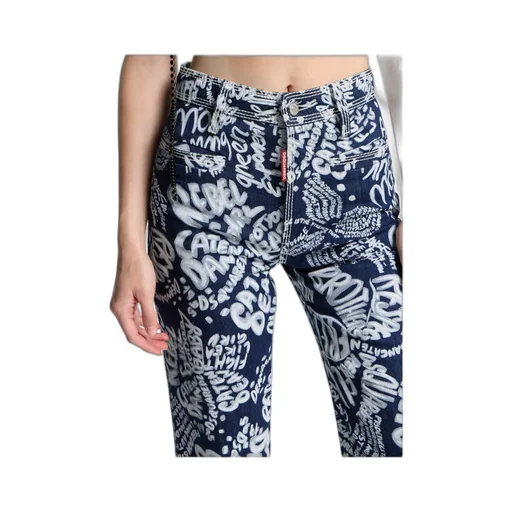Dsquared2 Dalma Allover Printed Straight-Leg Jeans