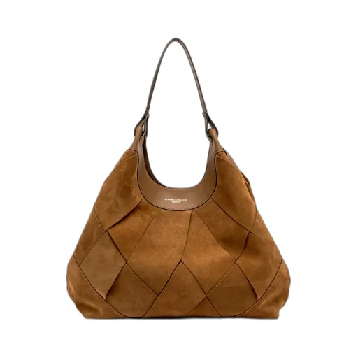 Woven-Effect Shoulder Bag