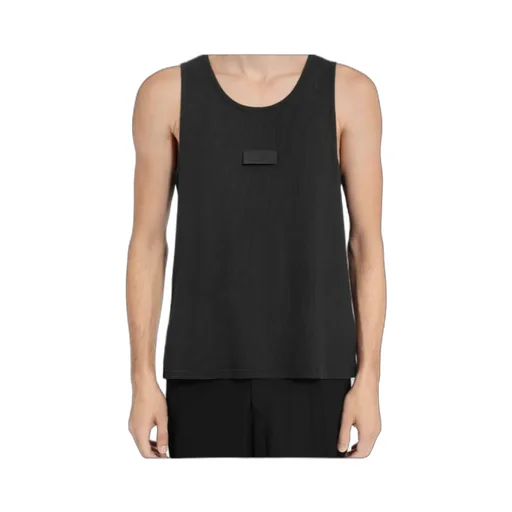 Ribbed Logo-Plaque Tank Top