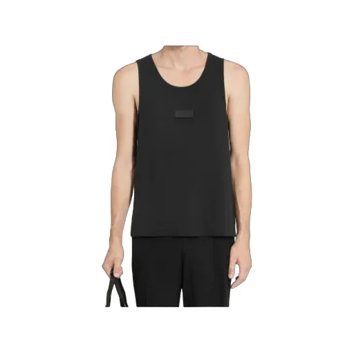 Ribbed Logo-Plaque Tank Top