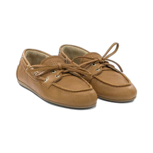 Tie Detail Leather Lace-Up Shoes