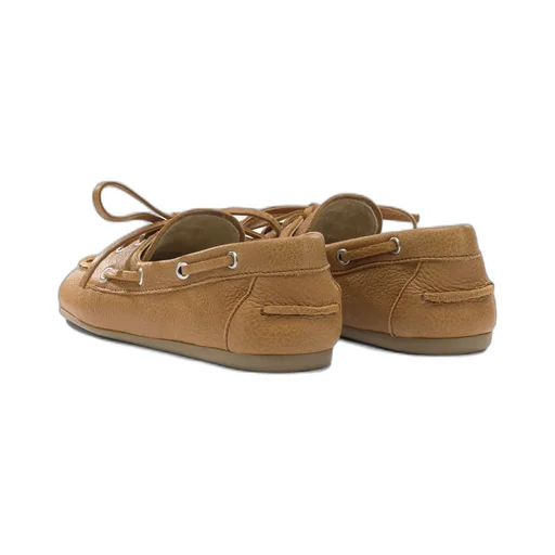 Tie Detail Leather Lace-Up Shoes