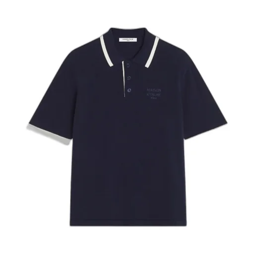 Ribbed-Trim Polo Shirt