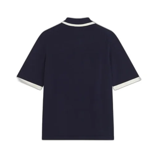 Ribbed-Trim Polo Shirt