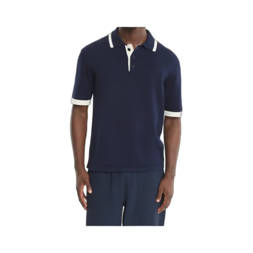 Ribbed-Trim Polo Shirt