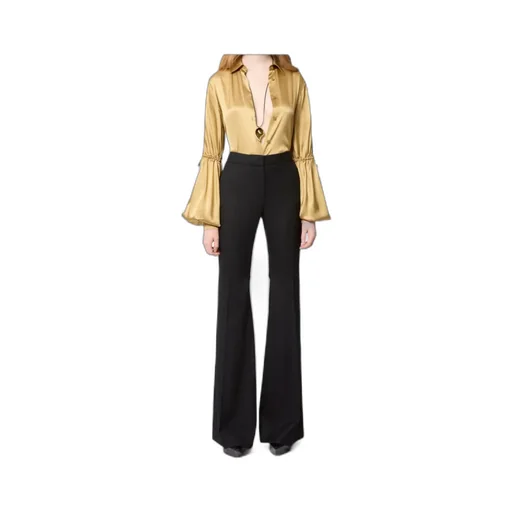 Bow-Detail Flared Trousers