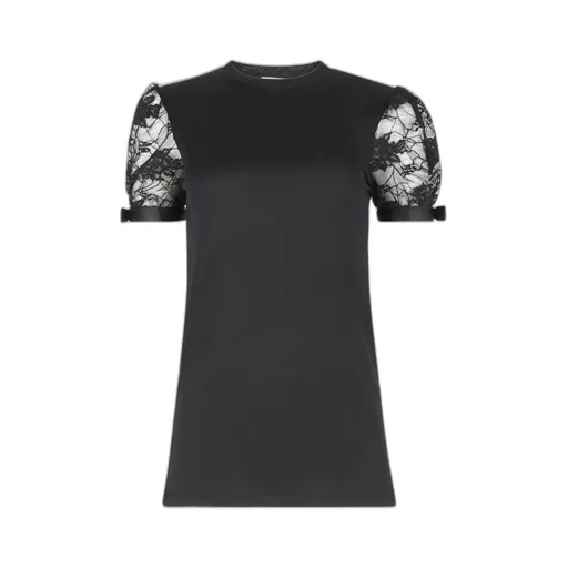 Lace-Embroidered T-Shirt