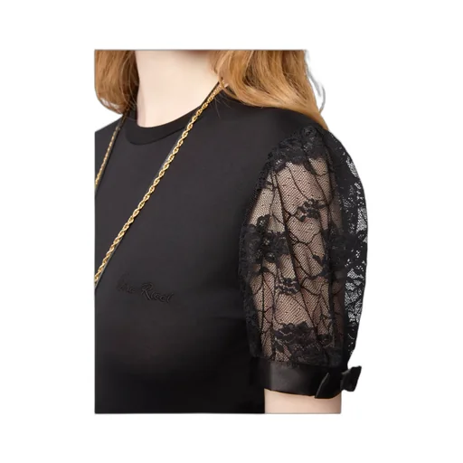 Lace-Embroidered T-Shirt
