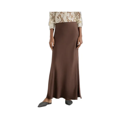 Slit-Detail Maxi Skirt
