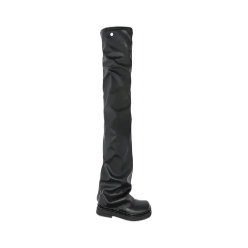 Robin Otk Black Thigh High Boot Flat
