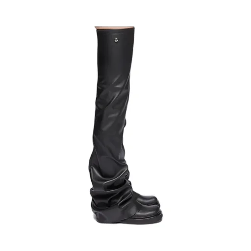 Robin Otk Black Thigh High Boot Flat