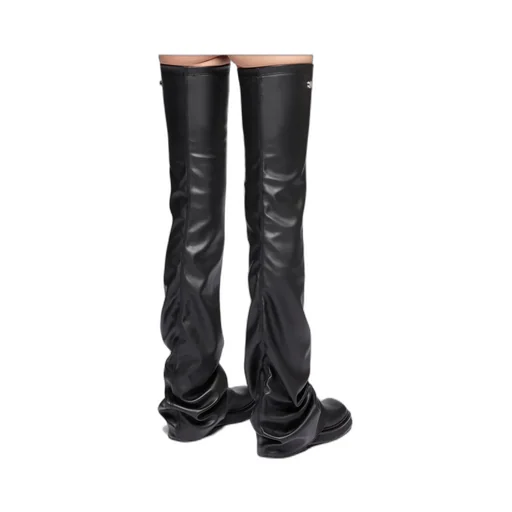 Robin Otk Black Thigh High Boot Flat