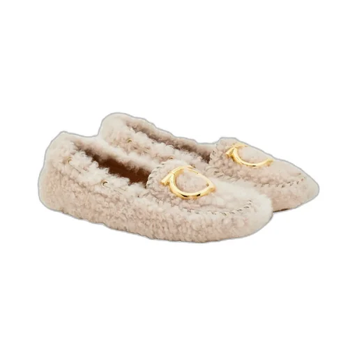 Ferragamo Flat Gancini Driver Loafers