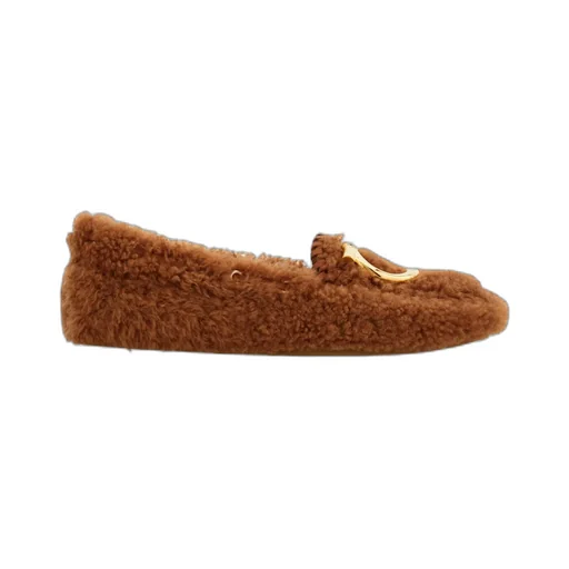 Ferragamo Flat Gancini Driver Loafers
