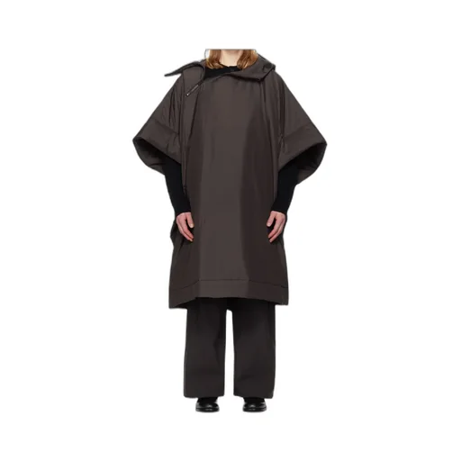 Hooded Zip-Fastening Padded Cape