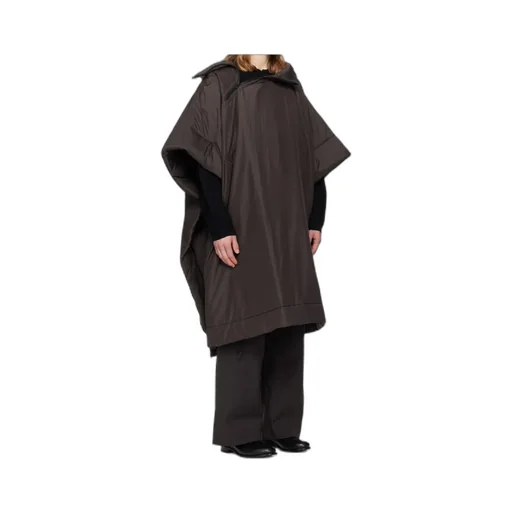 Hooded Zip-Fastening Padded Cape