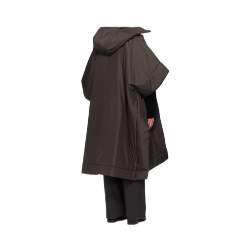 Hooded Zip-Fastening Padded Cape