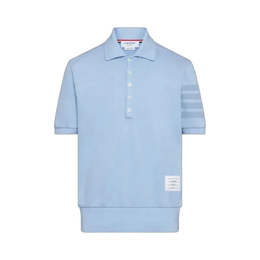 Thom Browne Ottoman 4-Bar Logo Patch Polo Shirt