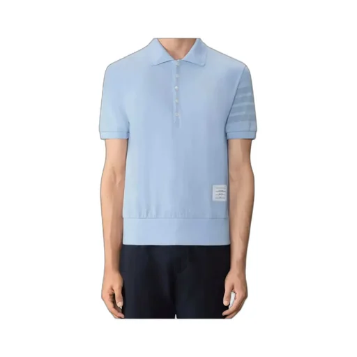 Thom Browne Ottoman 4-Bar Logo Patch Polo Shirt