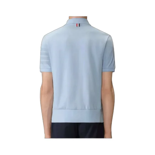 Thom Browne Ottoman 4-Bar Logo Patch Polo Shirt