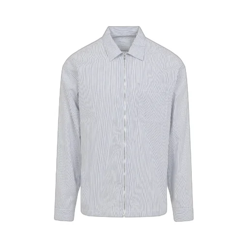 Prada Zip-Up Striped Shirt