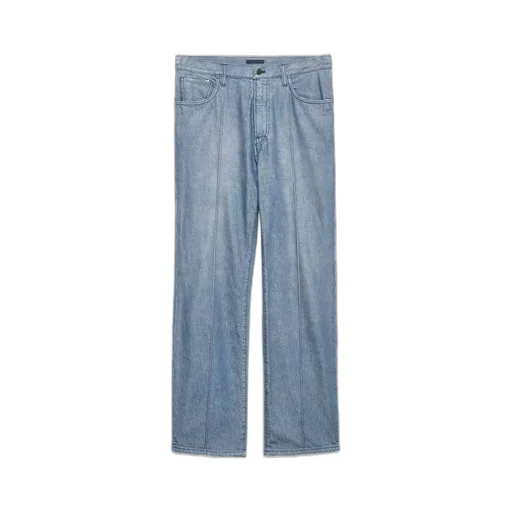 Buttoned Straight-Leg Jeans