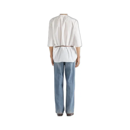 Buttoned Straight-Leg Jeans