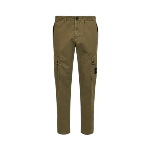 Stone Island Logo Patch Tapered Leg Trousers