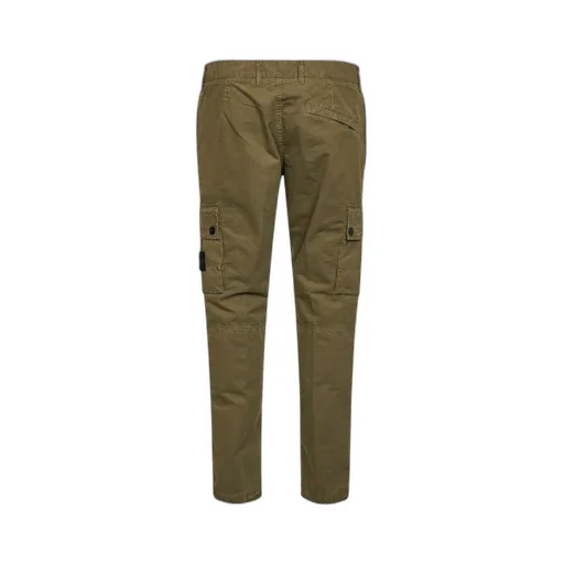 Stone Island Logo Patch Tapered Leg Trousers