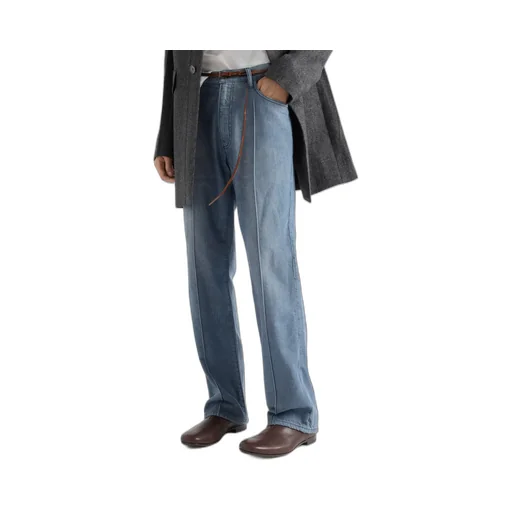 Buttoned Straight-Leg Jeans