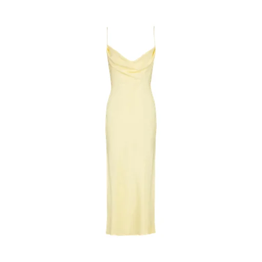 Long Strappy Dress In Silk Satin