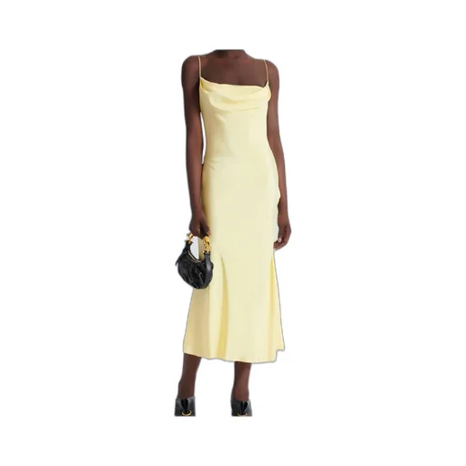 Long Strappy Dress In Silk Satin