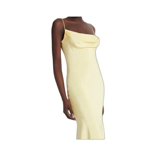 Long Strappy Dress In Silk Satin