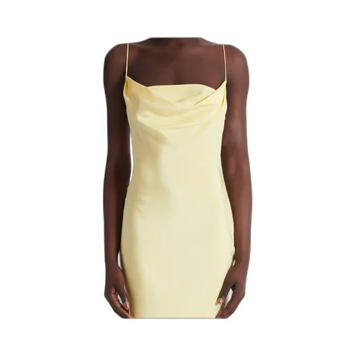 Long Strappy Dress In Silk Satin