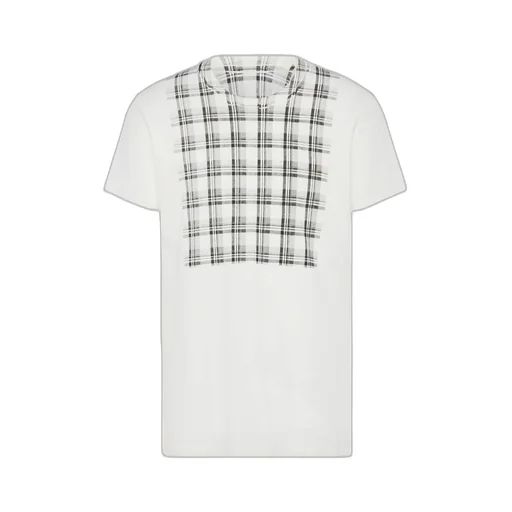 Cotton T-Shirt With Check Panel