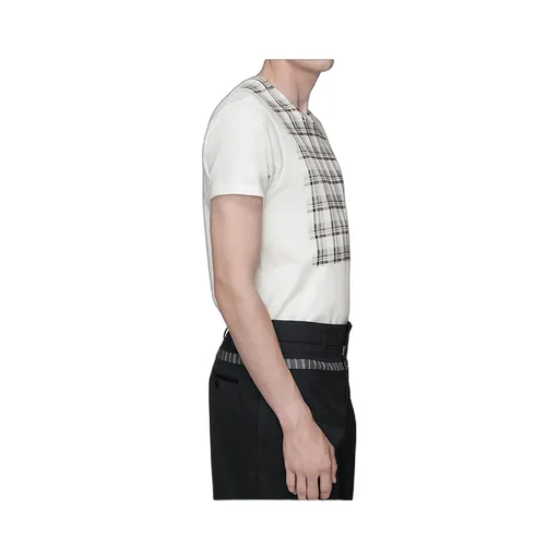 Cotton T-Shirt With Check Panel