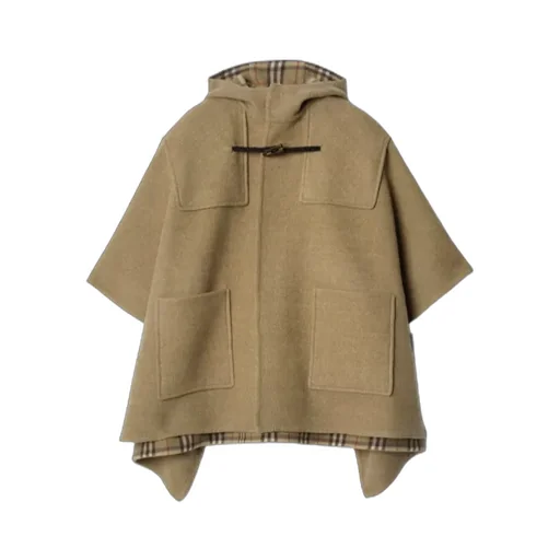 Burberry Hooded Duffle Cape Coat