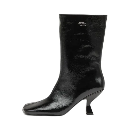 75Mm D-Amber Square-Toe Sculptural-Heel Boots