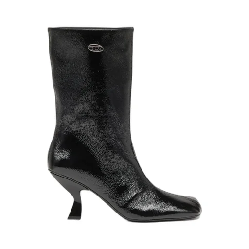 75Mm D-Amber Square-Toe Sculptural-Heel Boots