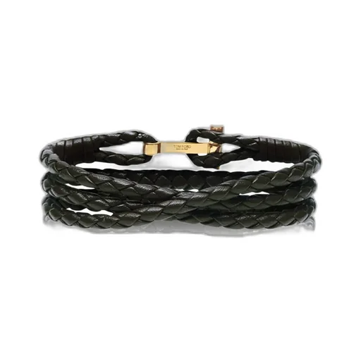 Tom Ford T Plaque Braided Bracelet