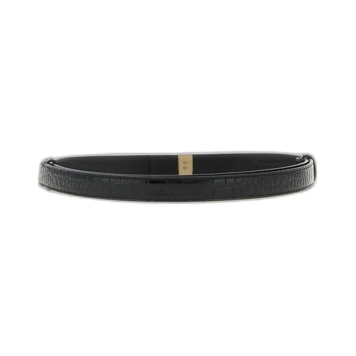 Croc-Print Metal Buckle Belt