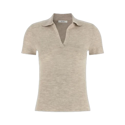 Ribbed Knit Wool Polo Shirt