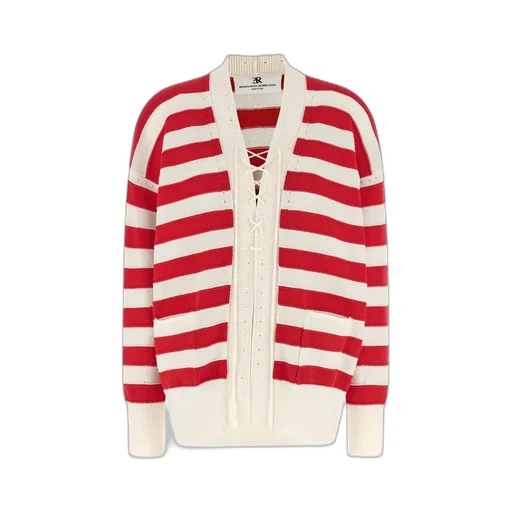 Ermanno Scervino Striped Crochet Cardigan