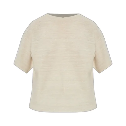 Fabiana Filippi Lurex Thread Crewneck Ribbed Top
