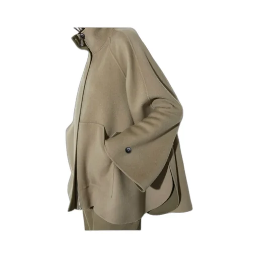 Double-Woven Wool A-Line Jacket