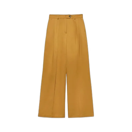 Wide-Leg Gabardine Trousers