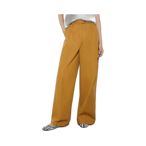 Wide-Leg Gabardine Trousers