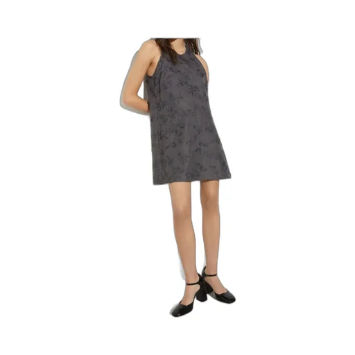 Embroidered Taffeta Shift Dress